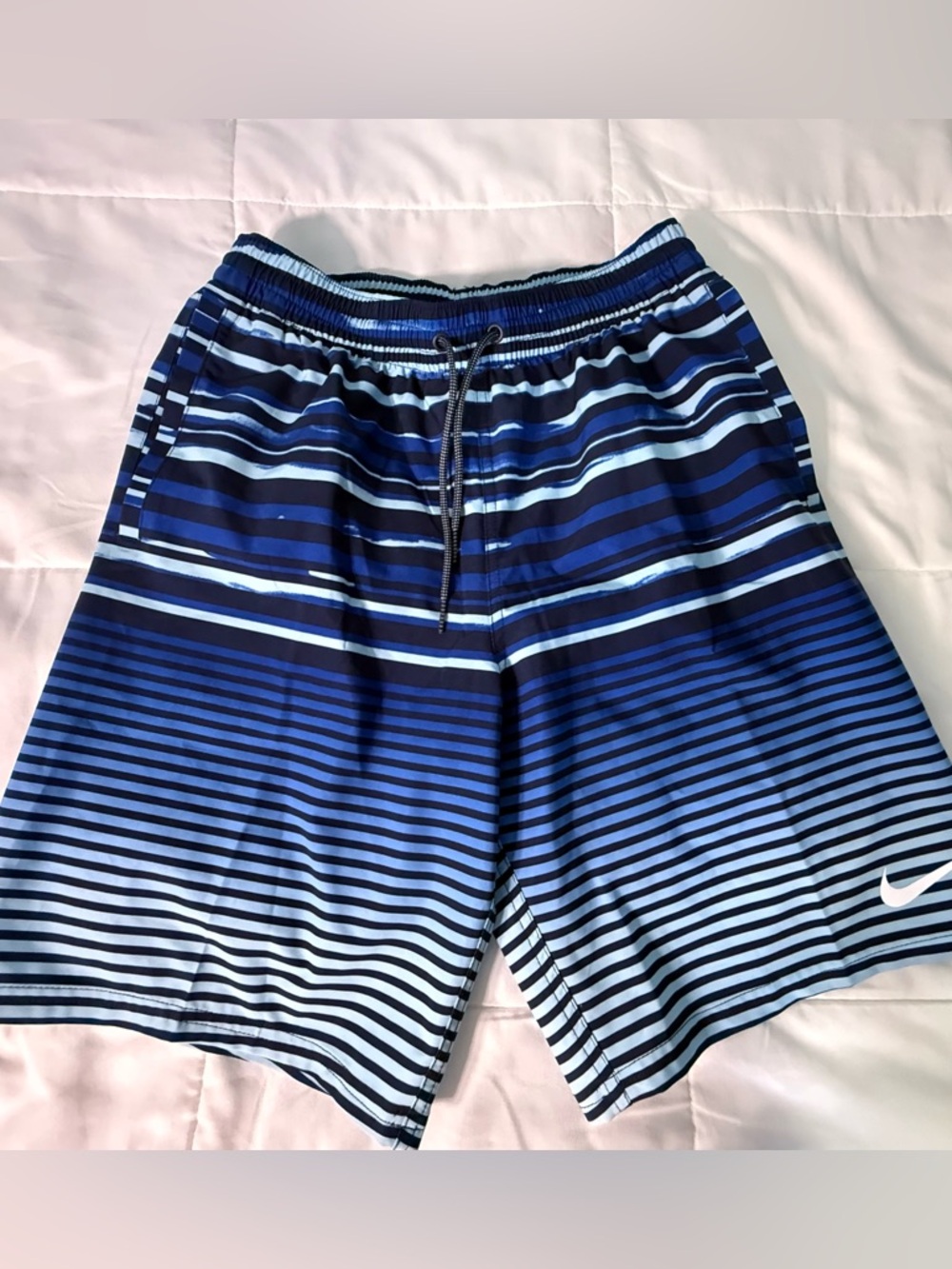 Nike Swim Trunks Lined Navy Stripes